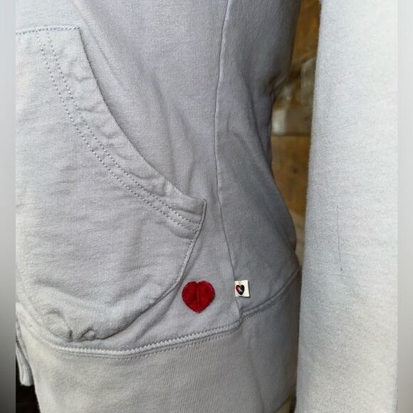 Twisted Heart America deadstock Y2K sherpa hoodie with heart beading detail EUC - Picture 7 of 14